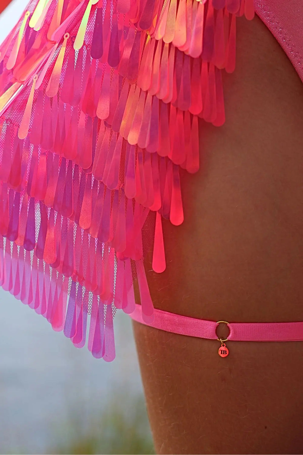 2 stuks roze beenkettingen, handgemaakt in Nederland, custom design, TB mini logo