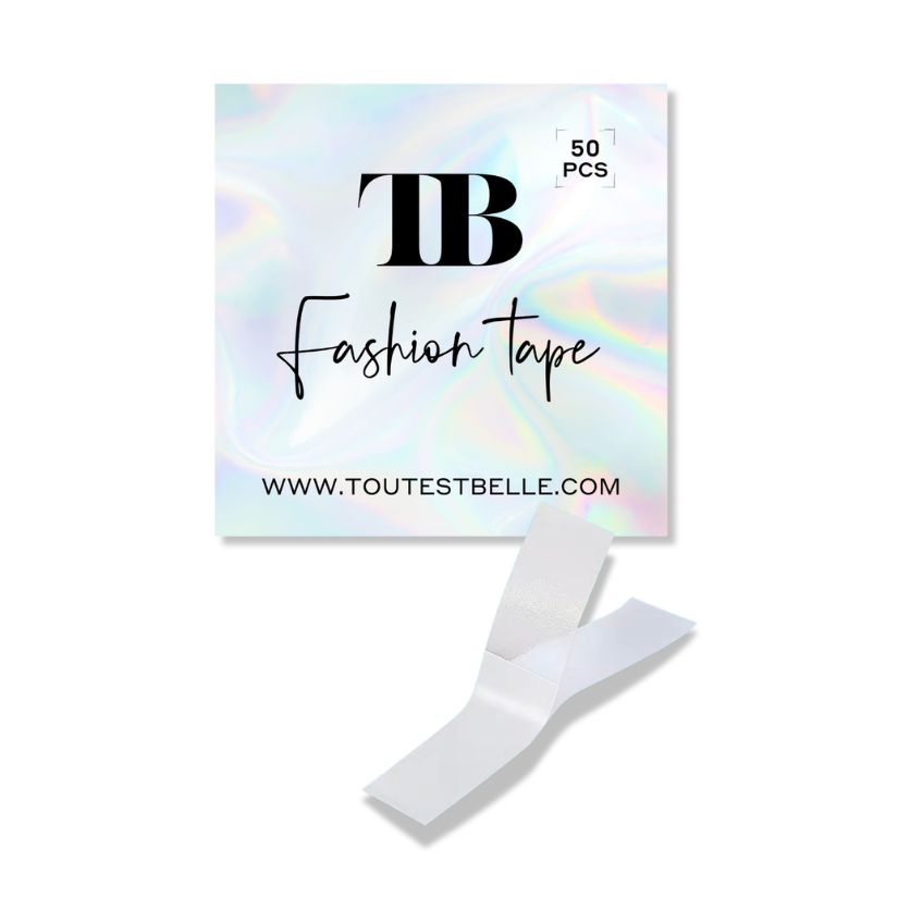Transparante festival fashion tape van TOUTESTBELLE – stevige ondersteuning en onzichtbare fixatie voor jouw festival look