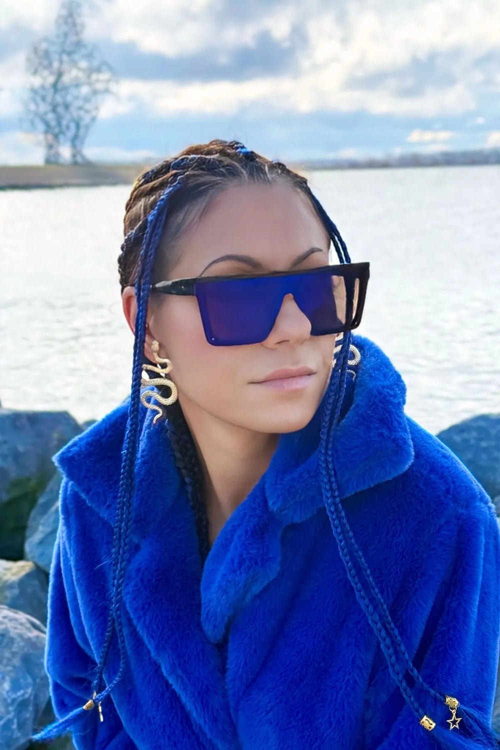 Statement festival bril met oversized design en spiegelglazen – geleverd met luxe case en doekje | TOUTESTBELLE