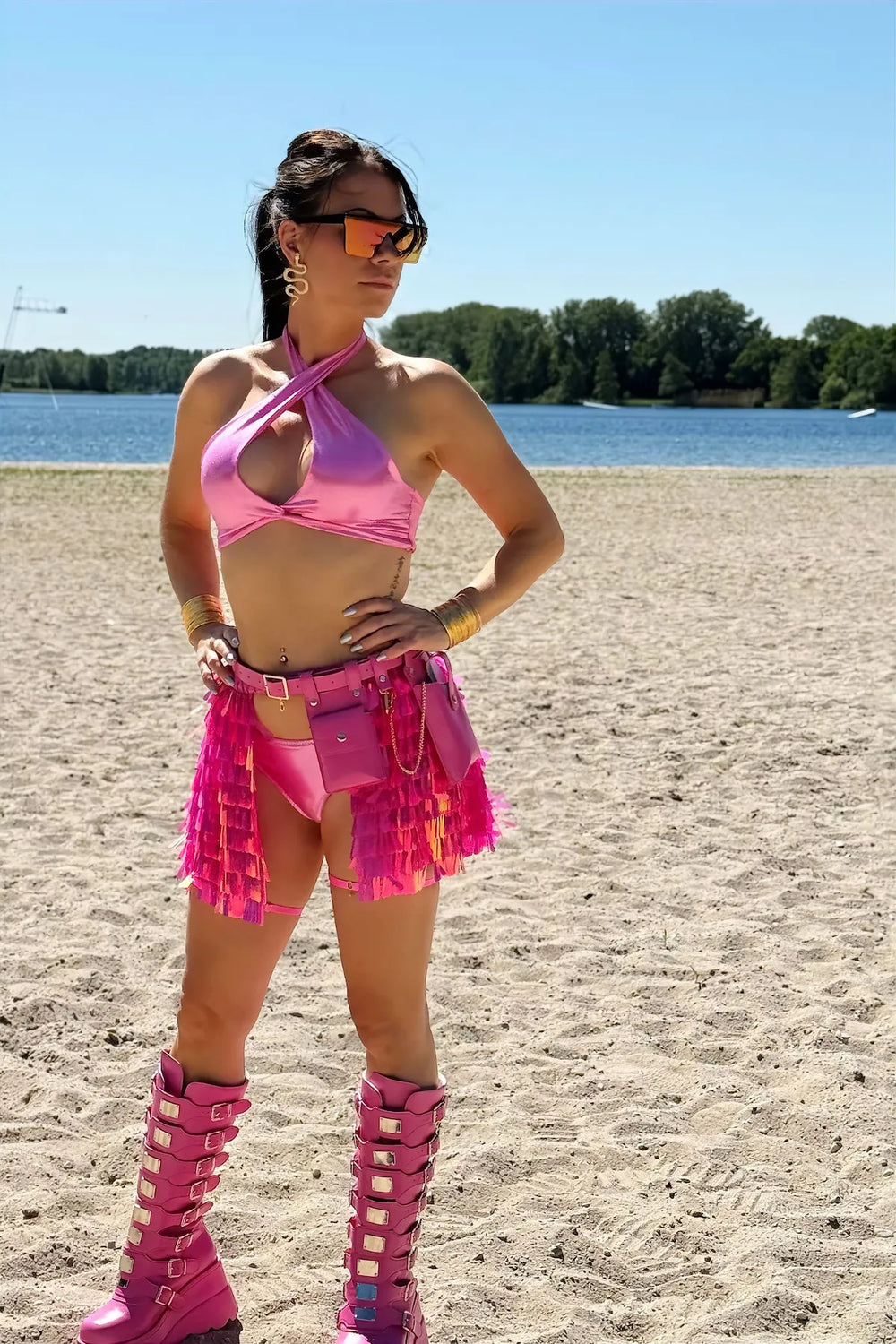 Statement festival bril met oversized design en spiegelglazen – geleverd met luxe case en doekje | TOUTESTBELLE