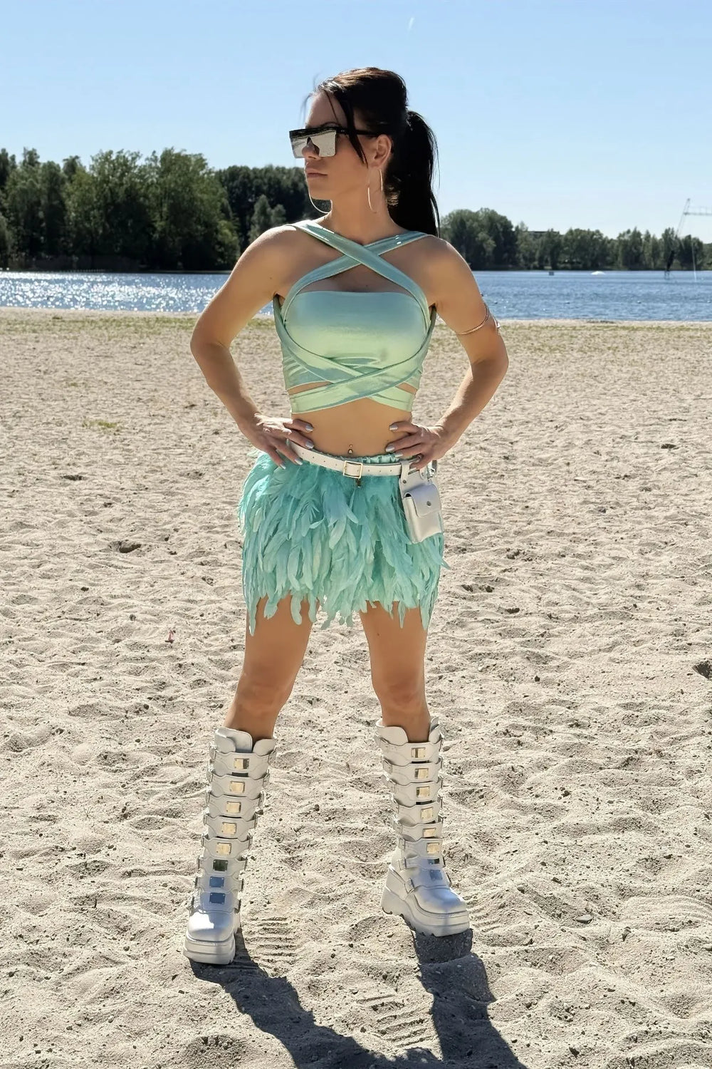 Statement festival bril met oversized design en spiegelglazen – geleverd met luxe case en doekje | TOUTESTBELLE